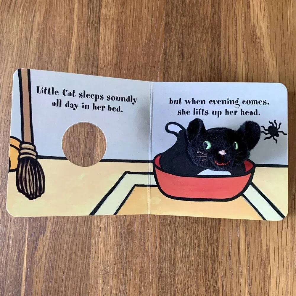 2 FINGER PUPPET BOARD BOOKS Little Cat & Five Little Monkeys Interactive Bundle - Picture 4 of 6